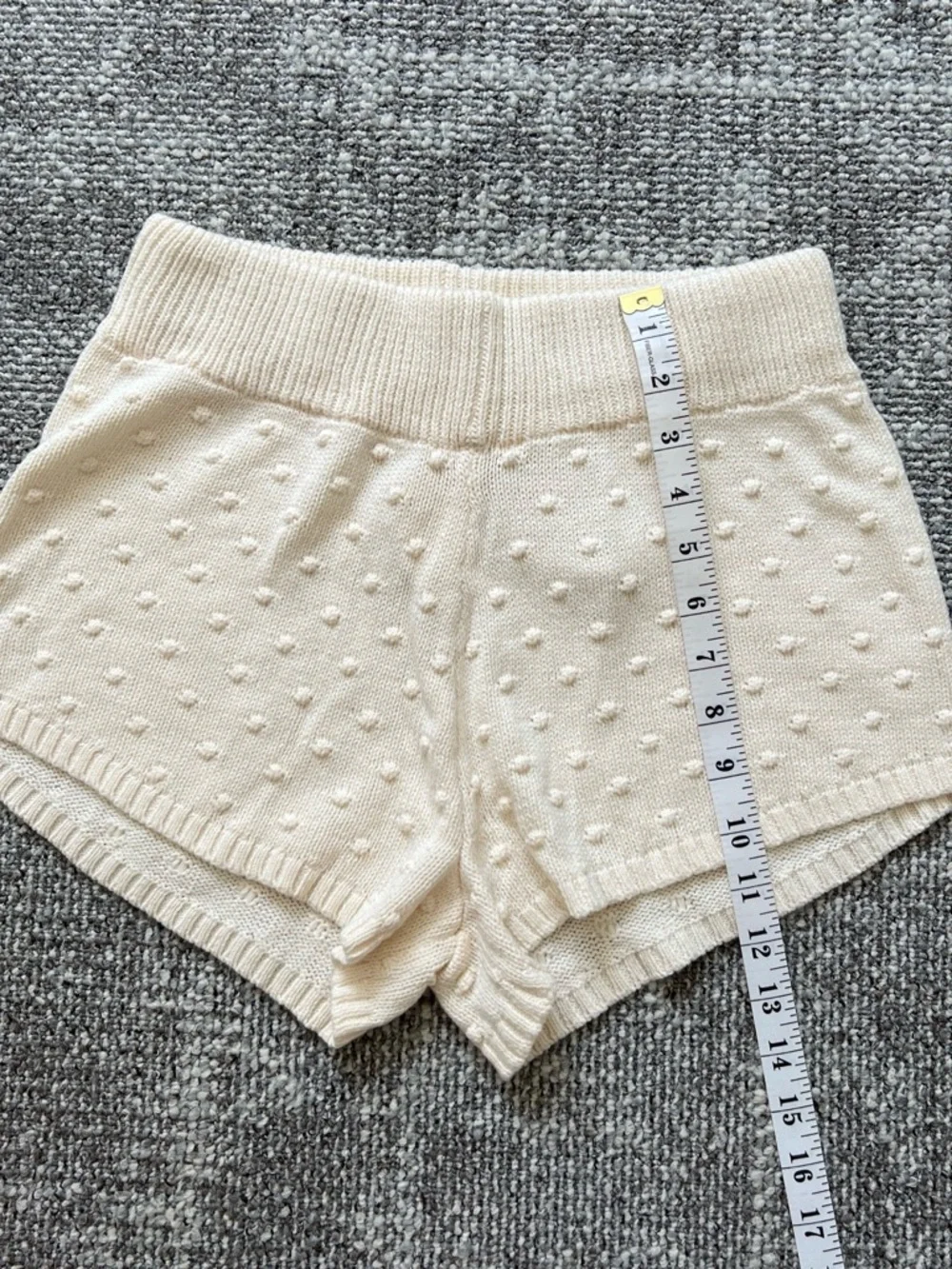 saltwater LUXE Cream Textured Knit Polka Dot Shorts - Picture 4 of 5
